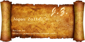 Jeges Zoltán névjegykártya