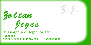 zoltan jeges business card
